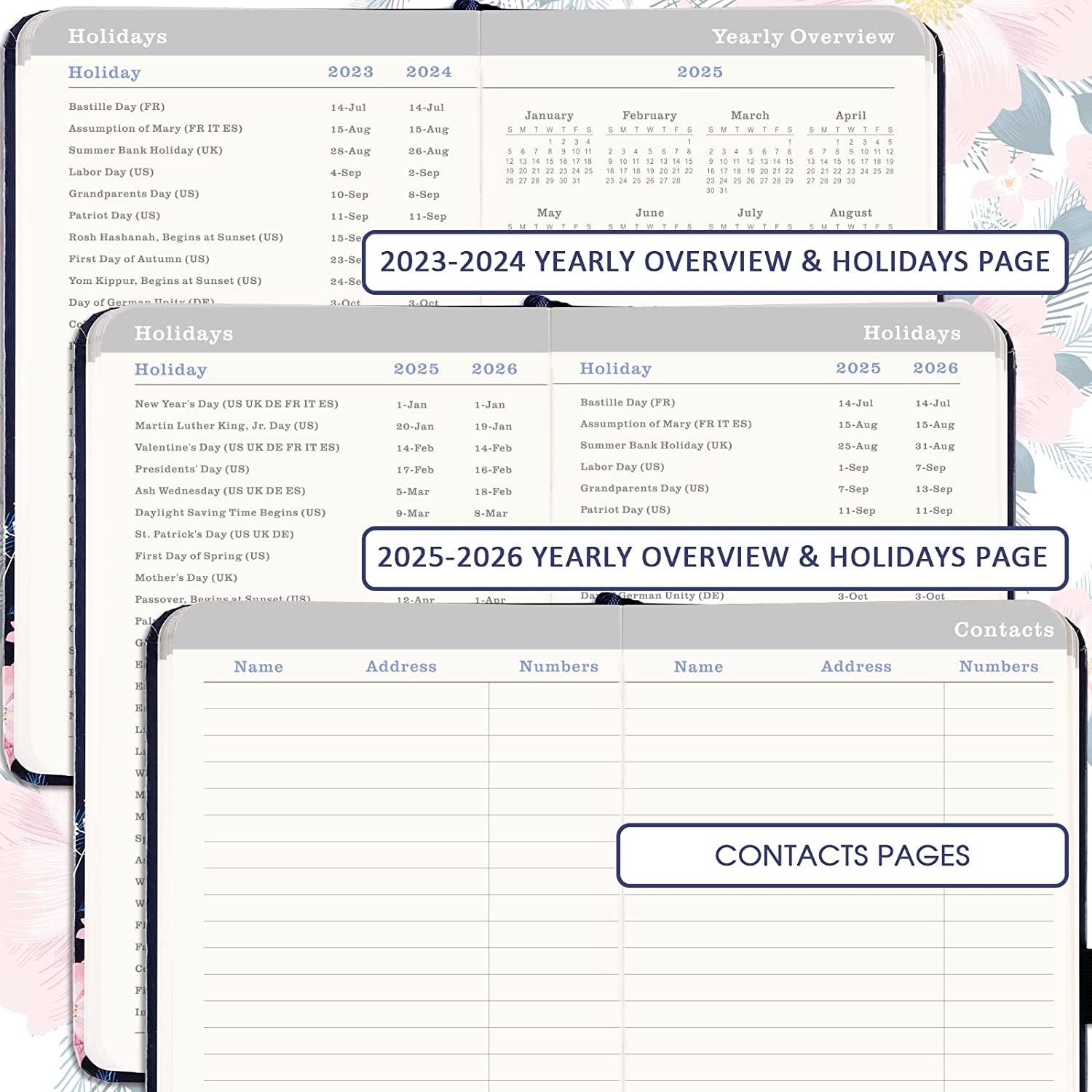 2023-2026 Pocket Planner/Calendar - 3 Year Monthly Planner from Jul 2023 - Jun 2026, 6.3" x 3.8", 2023-2026 Monthly Planner with 61 Notes Pages, Inner Pocket, Pen Loop, Elastic Closure - Image 5